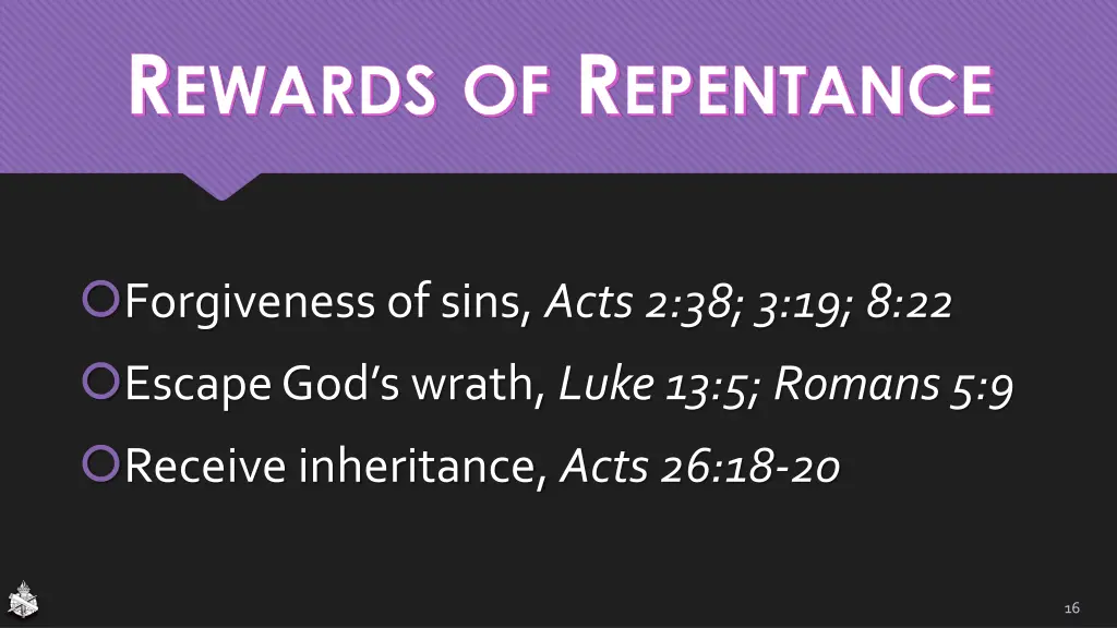 r ewards of r epentance