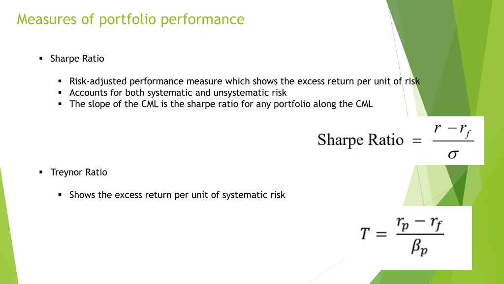 measures of portfolio performance