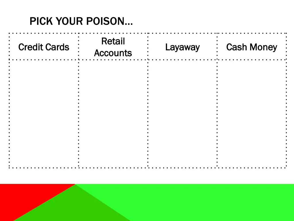 pick your poison