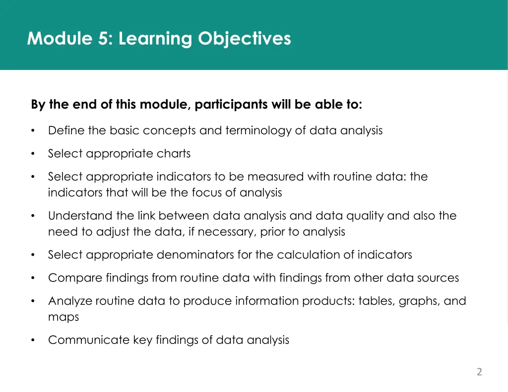 module 5 learning objectives