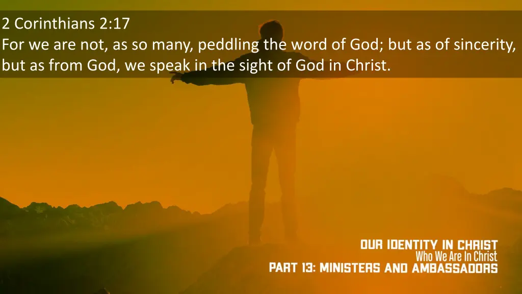 2 corinthians 2 17 for we are not as so many