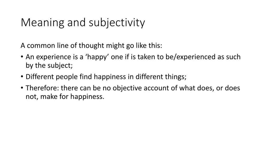 meaning and subjectivity 1