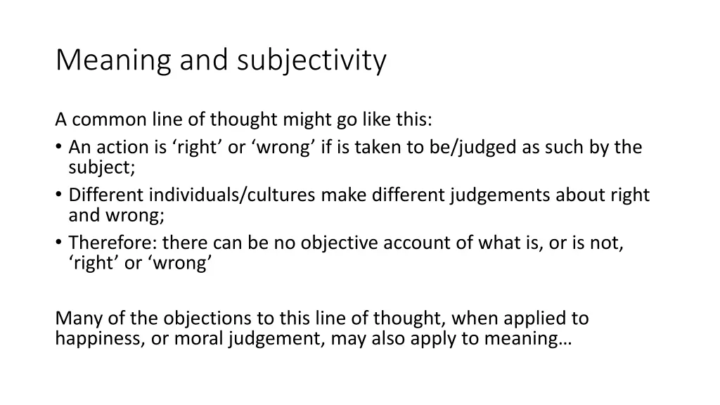meaning and subjectivity 2