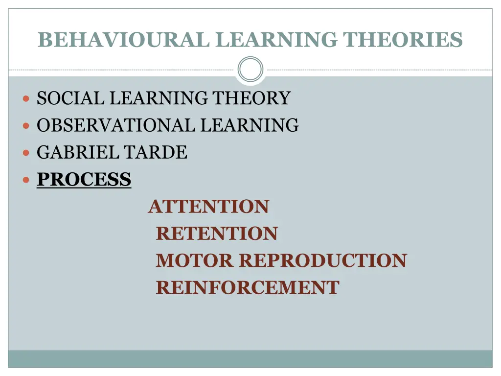 behavioural learning theories 2