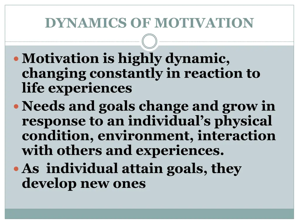 dynamics of motivation