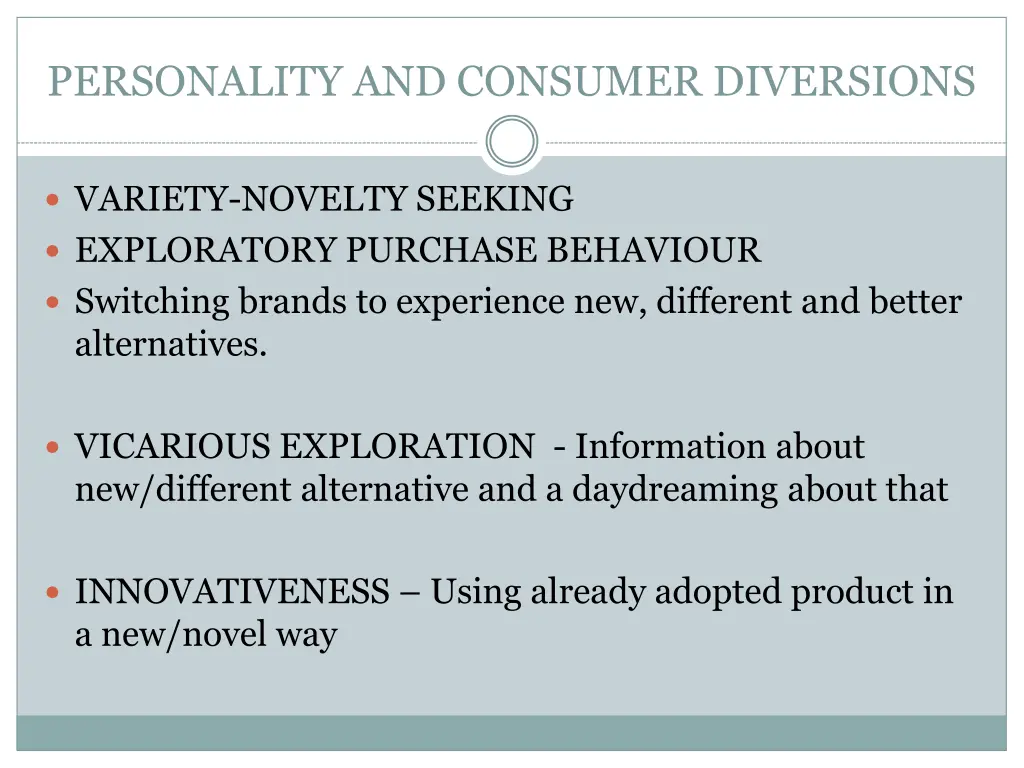personality and consumer diversions 3