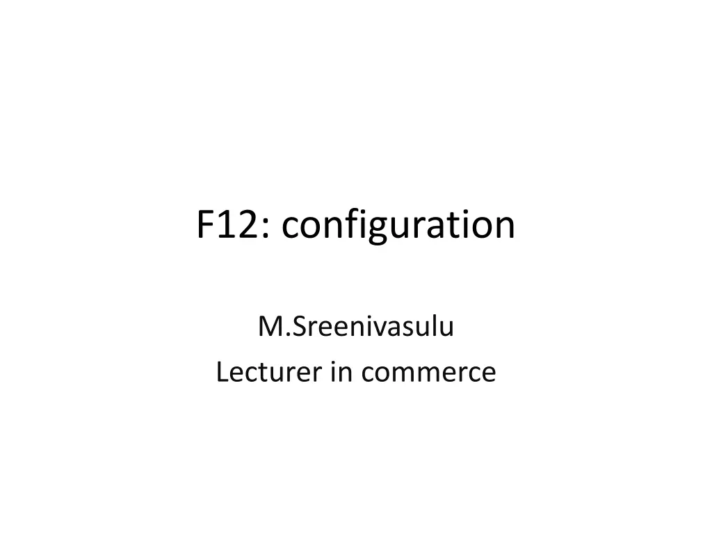 f12 configuration