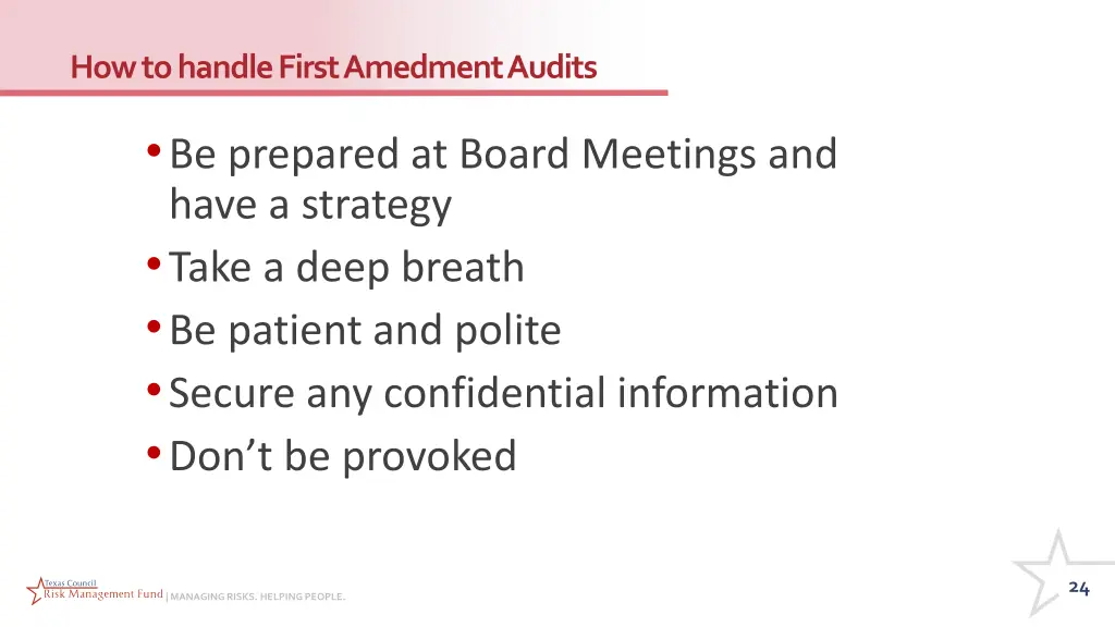 how to handle first amedment audits