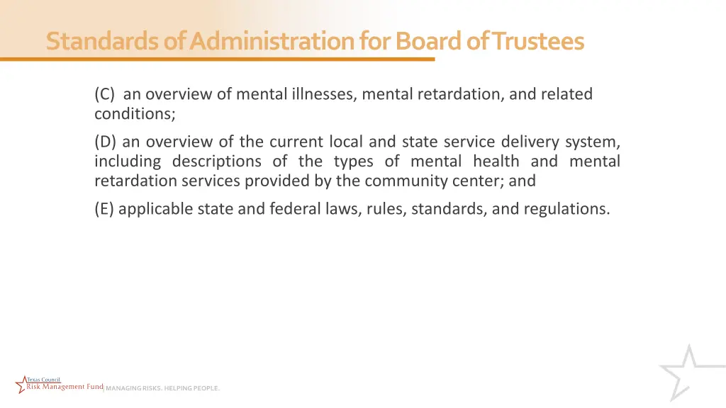 standards of administration for board of trustees 3