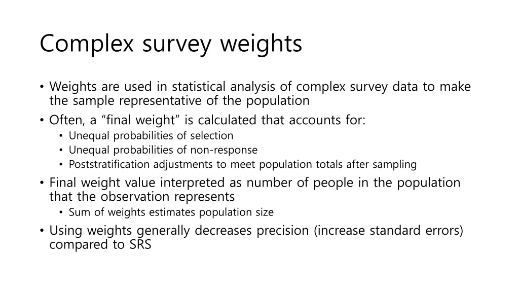 complex survey weights