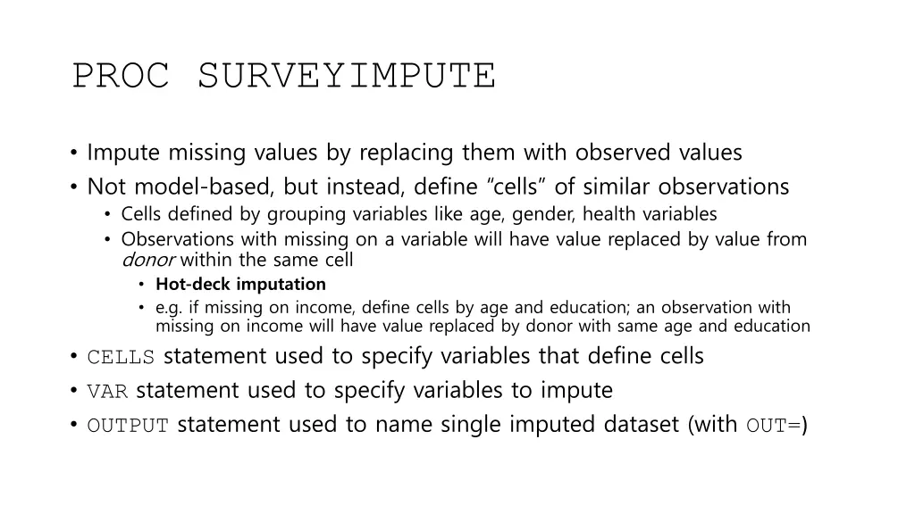 proc surveyimpute