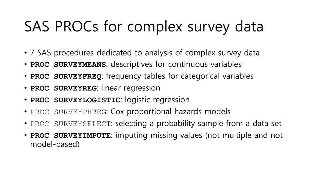 sas procs for complex survey data