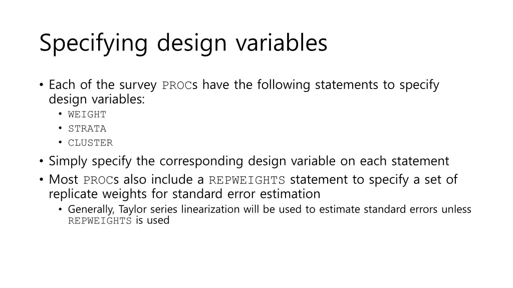 specifying design variables