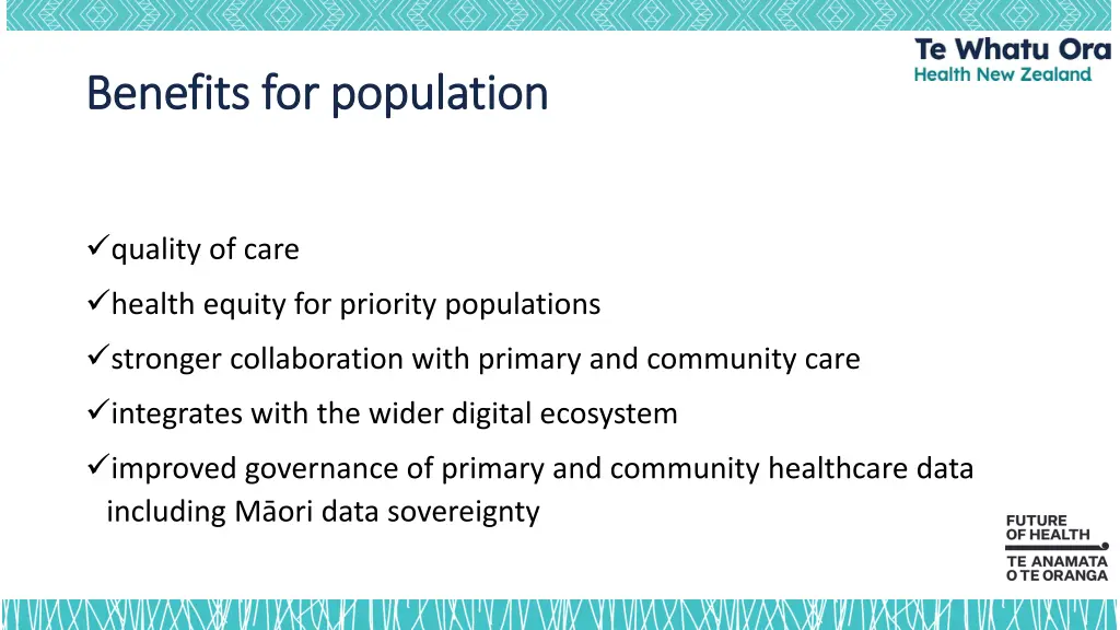 benefits for population benefits for population