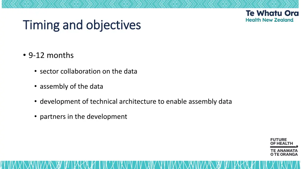 timing and objectives timing and objectives