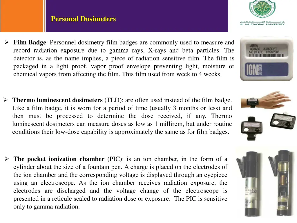 personal dosimeters