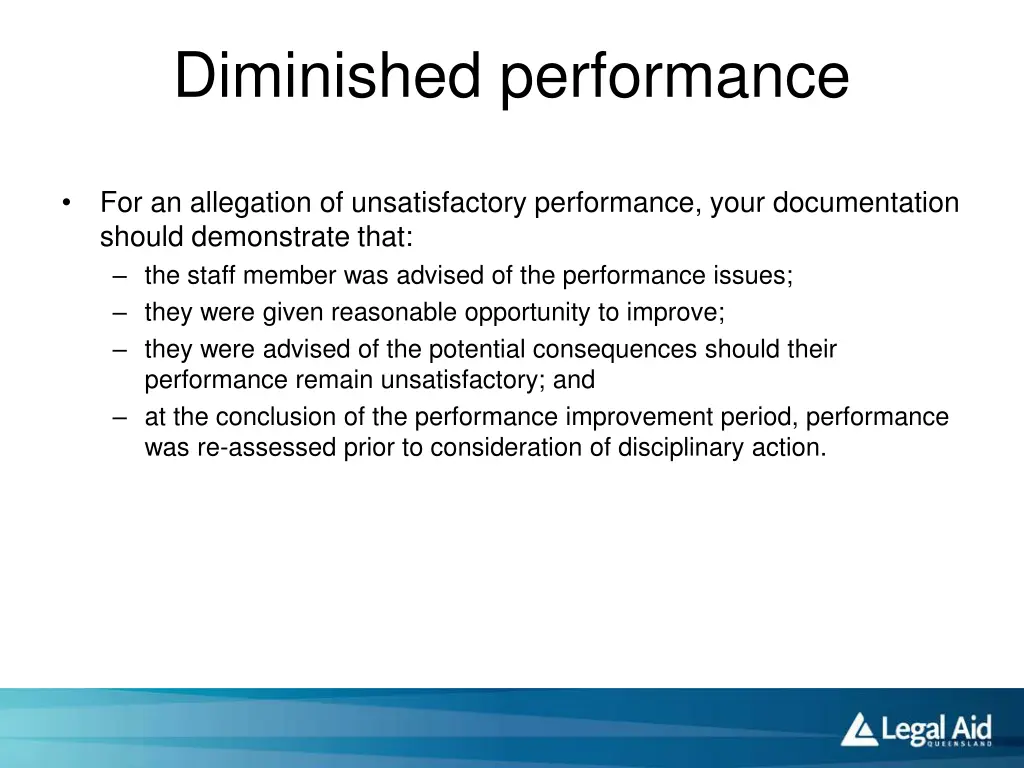 diminished performance 1