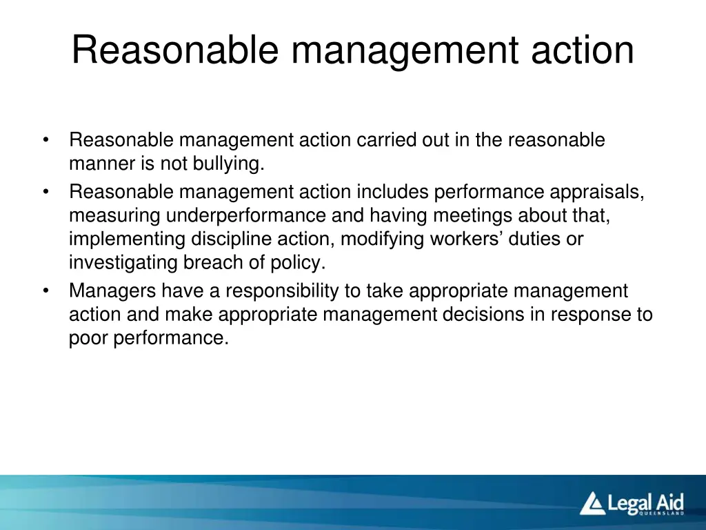 reasonable management action