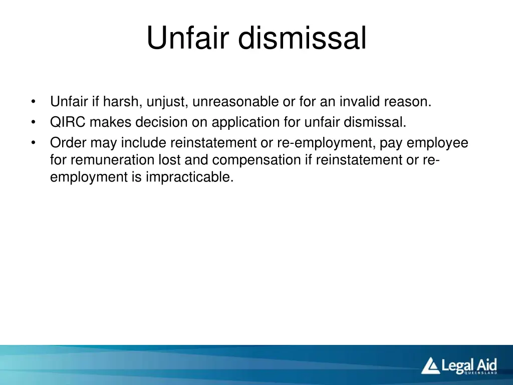 unfair dismissal