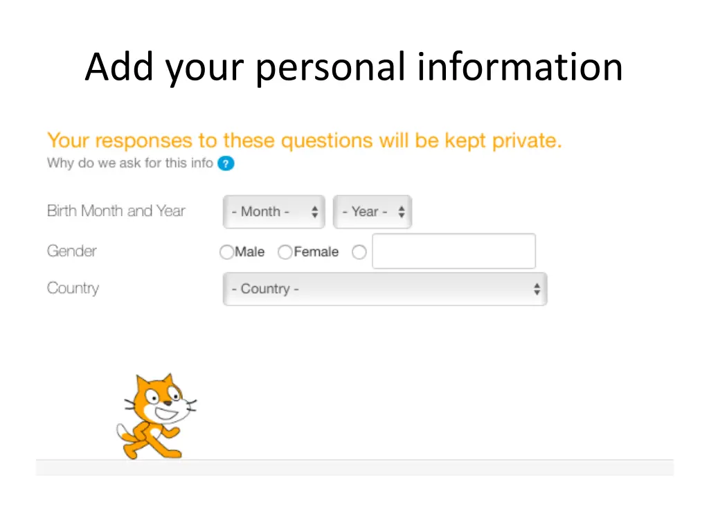 add your personal information