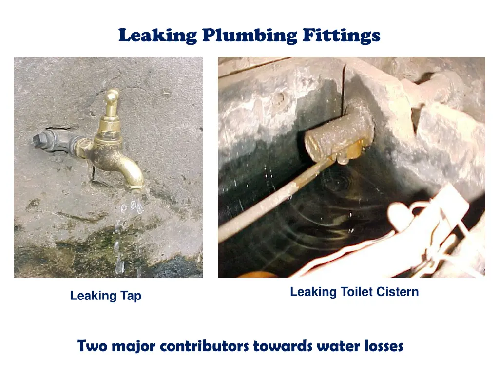 leaking plumbing fittings