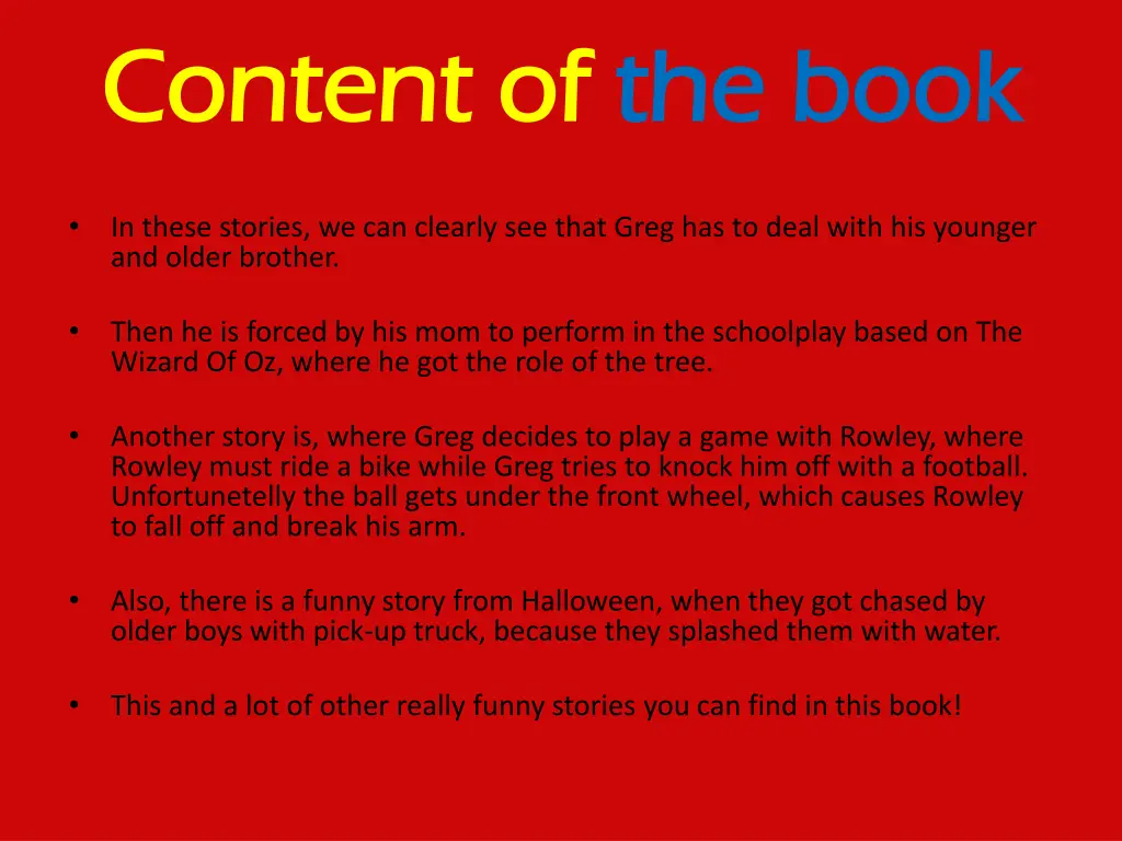 content content of of the 1