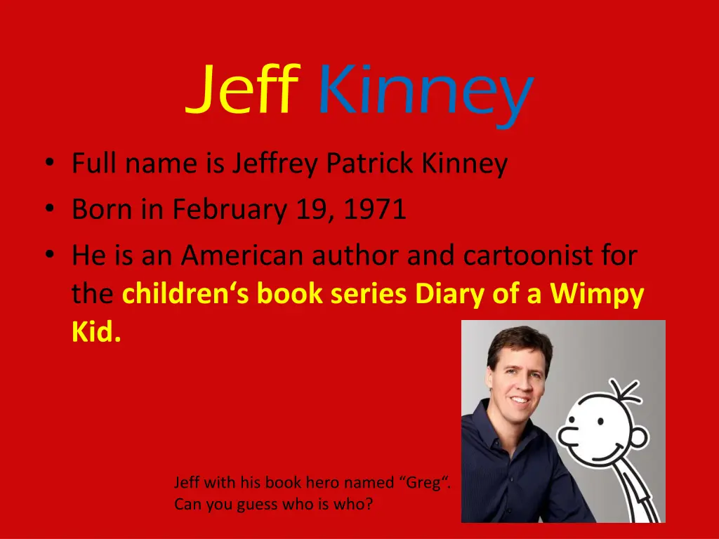jeff kinney full name is jeffrey patrick kinney