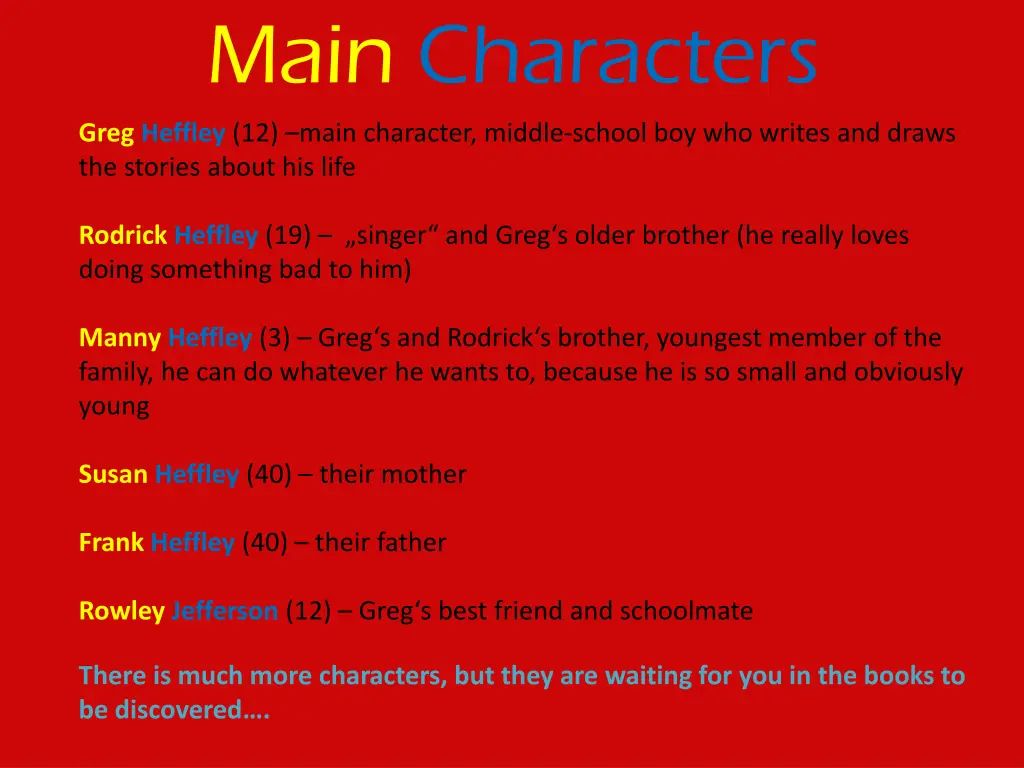 main characters