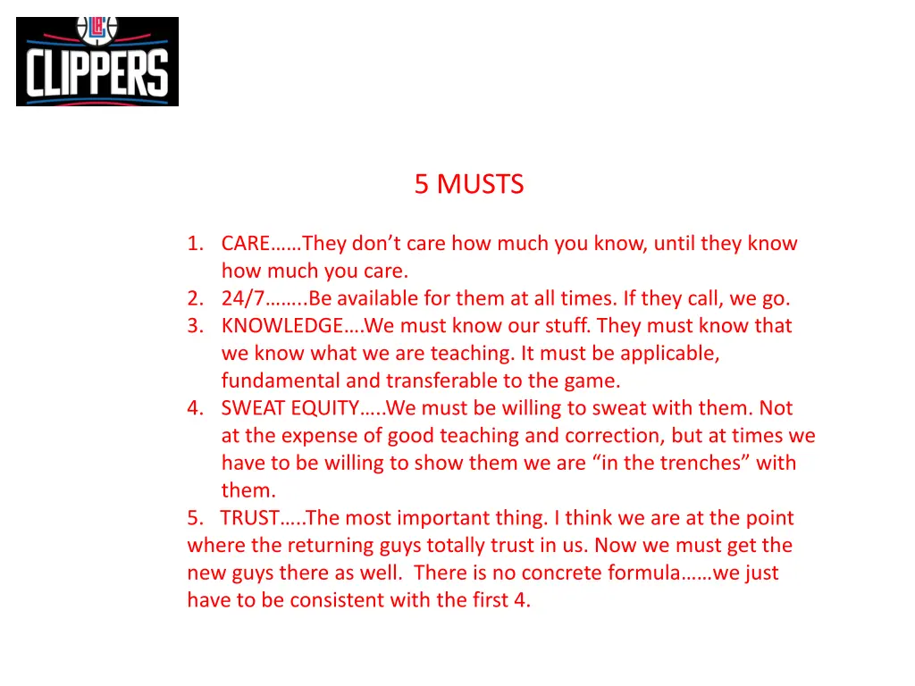 5 musts