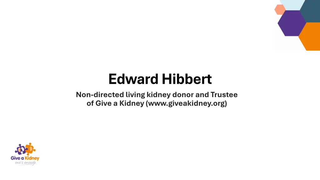 edward hibbert non directed living kidney donor
