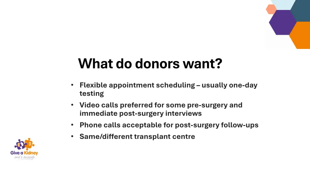 what do donors want