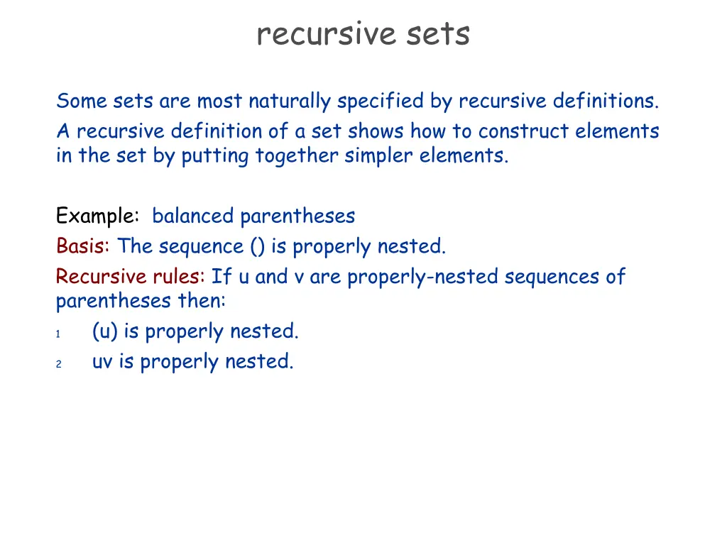 recursive sets 1