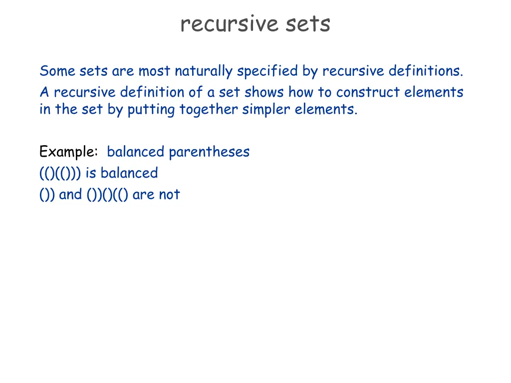 recursive sets