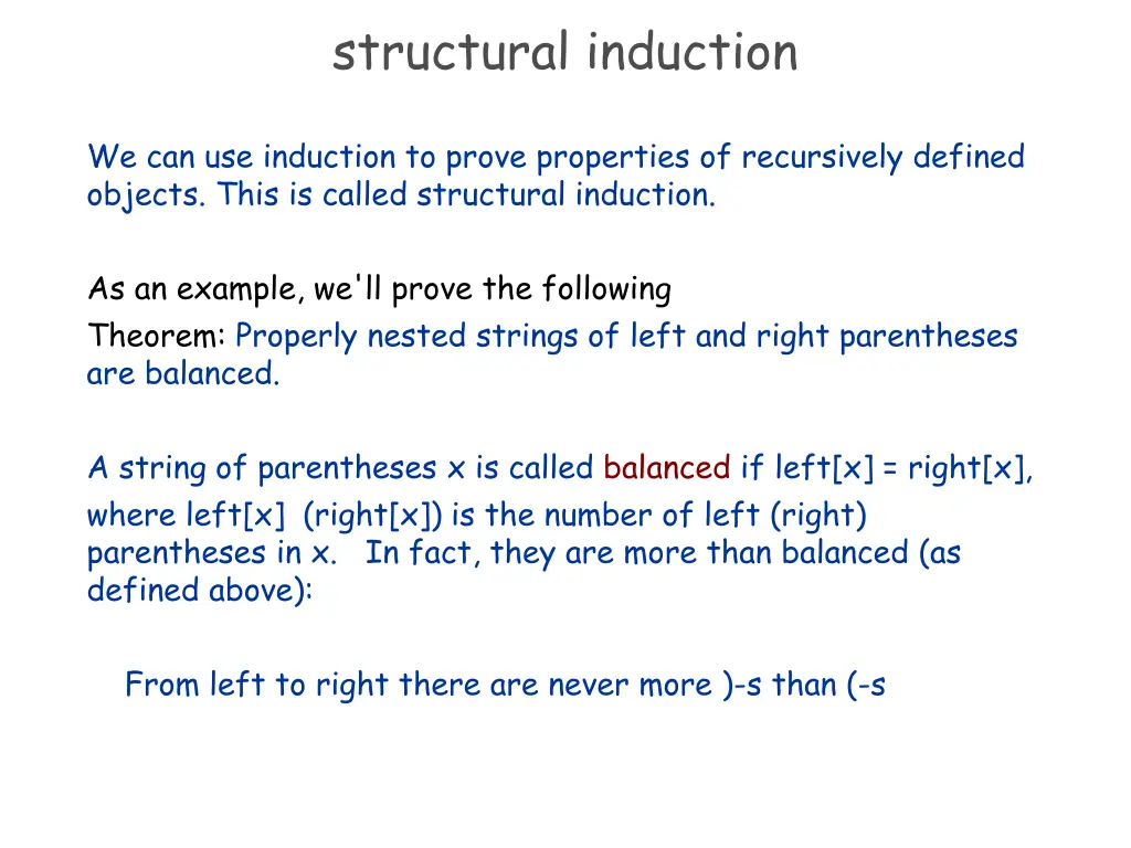 structural induction