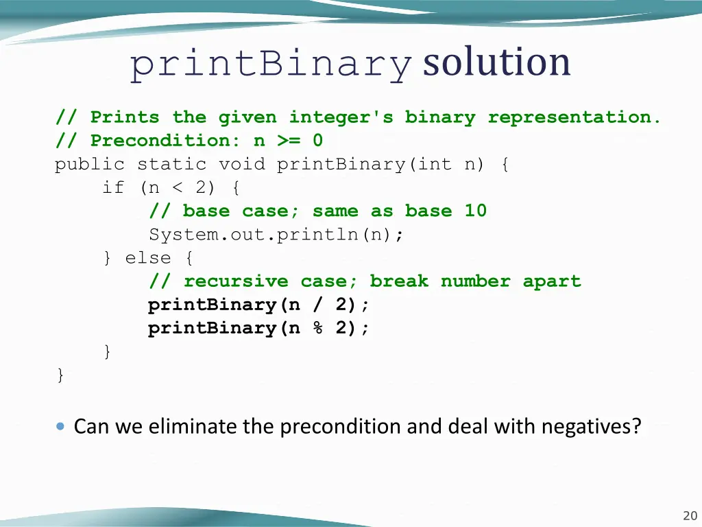 printbinary solution