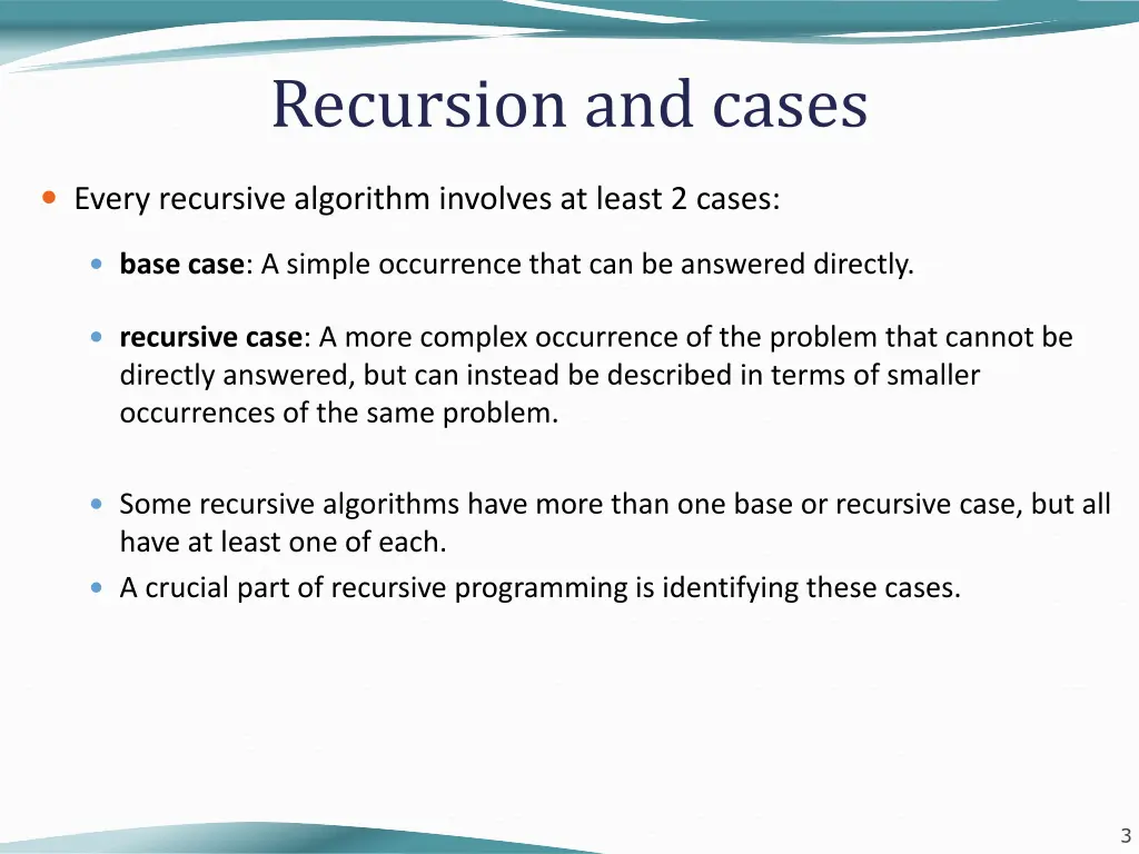 recursion and cases