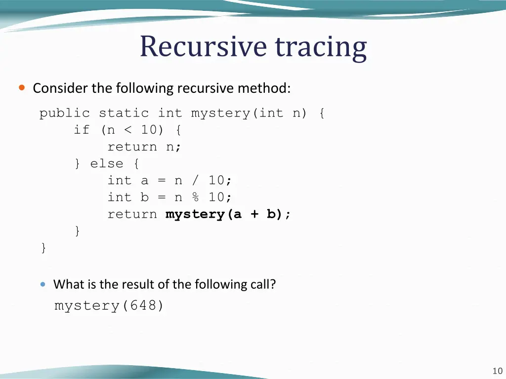 recursive tracing