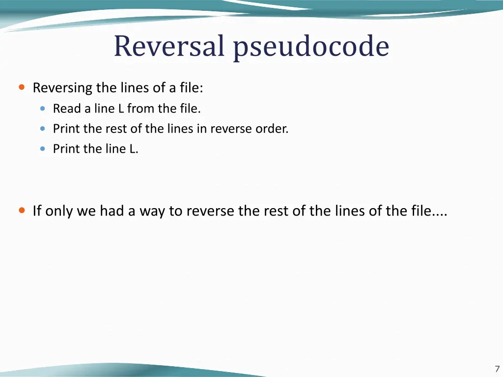 reversal pseudocode
