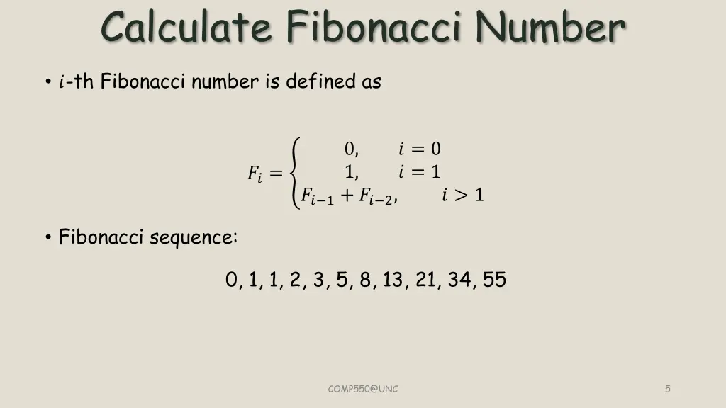 calculate fibonacci number