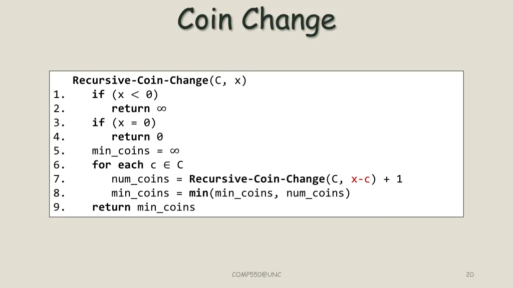 coin change 7