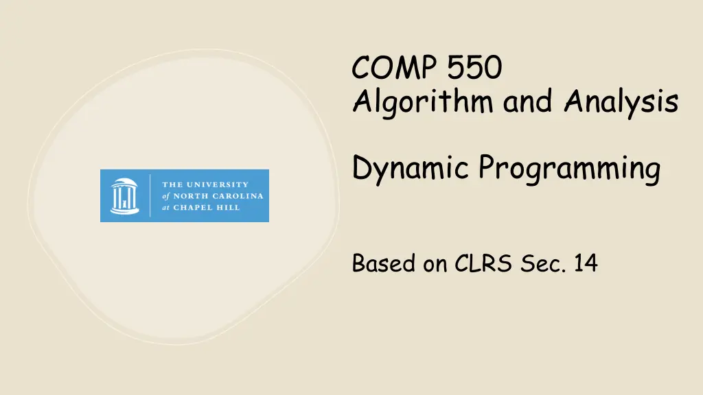 comp 550 algorithm and analysis