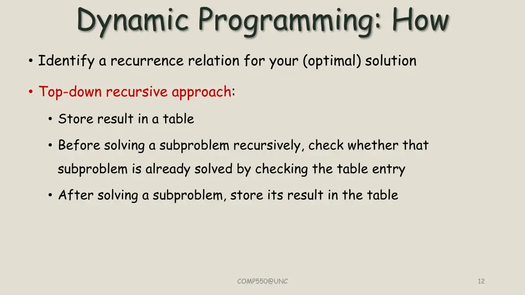 dynamic programming how