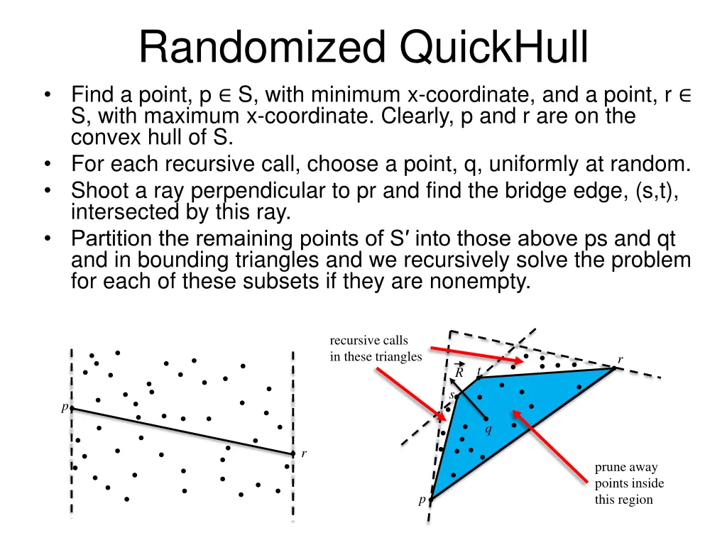 randomized quickhull find a point p s with