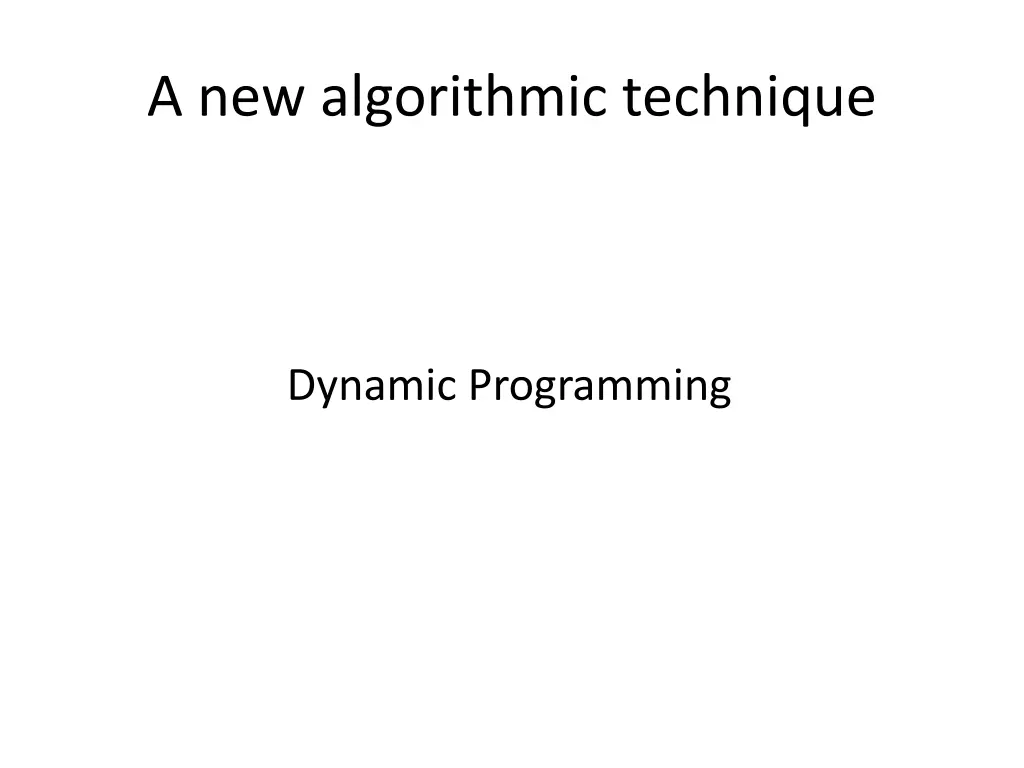 a new algorithmic technique