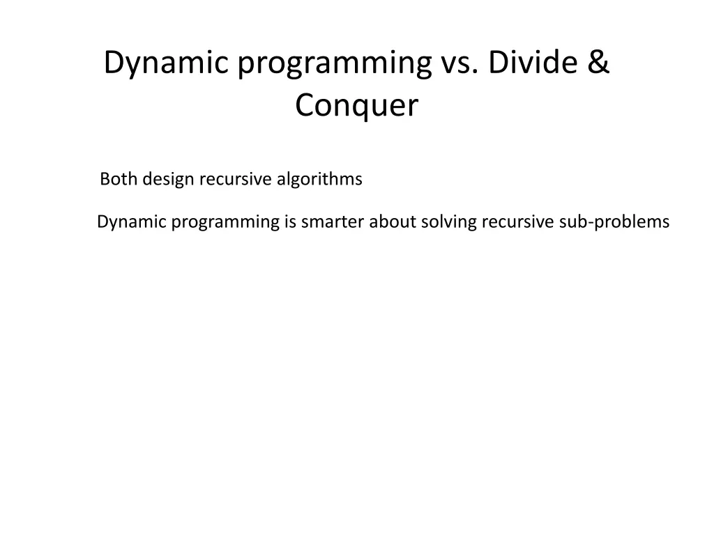 dynamic programming vs divide conquer