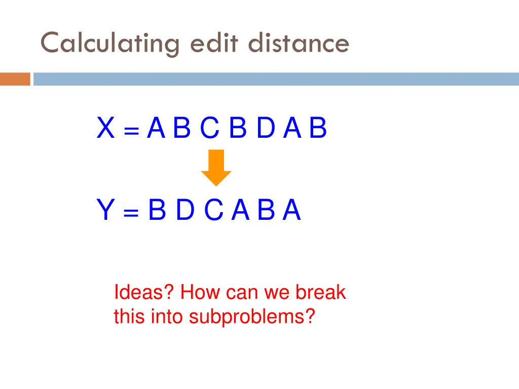calculating edit distance