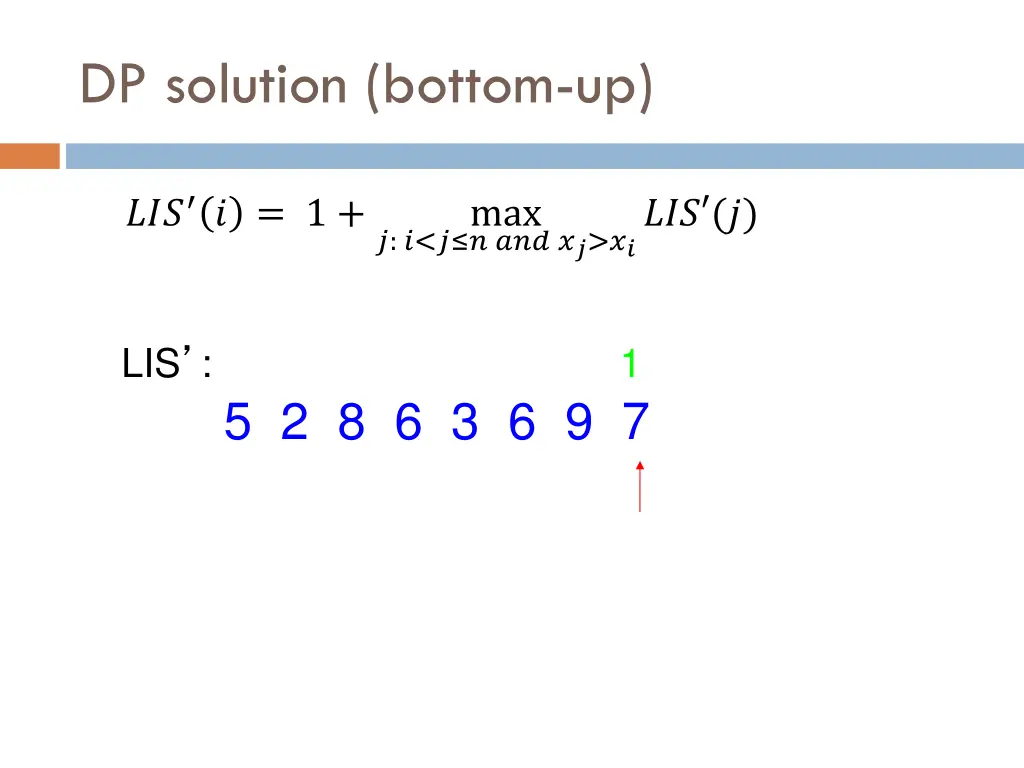 dp solution bottom up 1