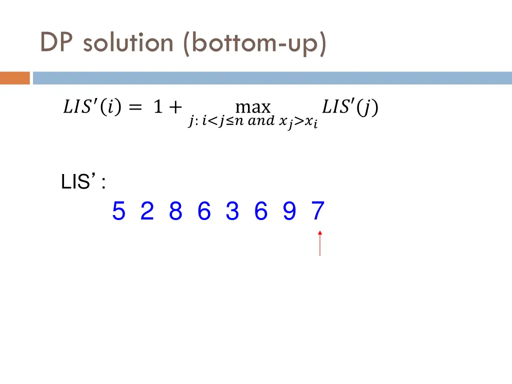 dp solution bottom up