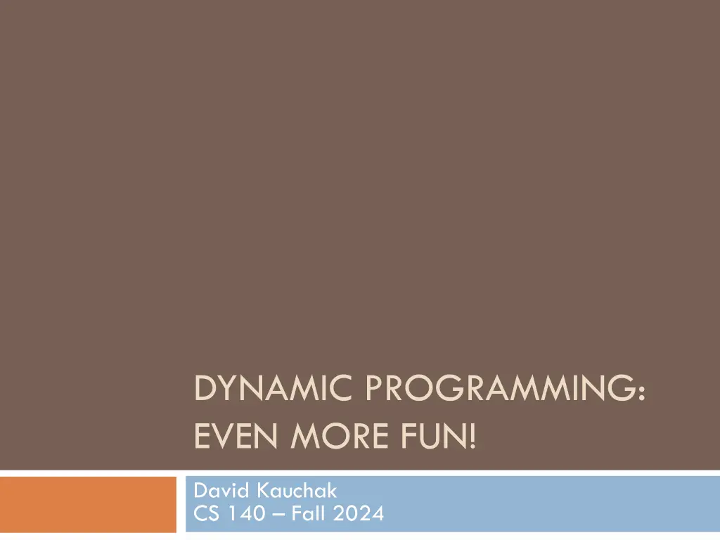 dynamic programming even more fun