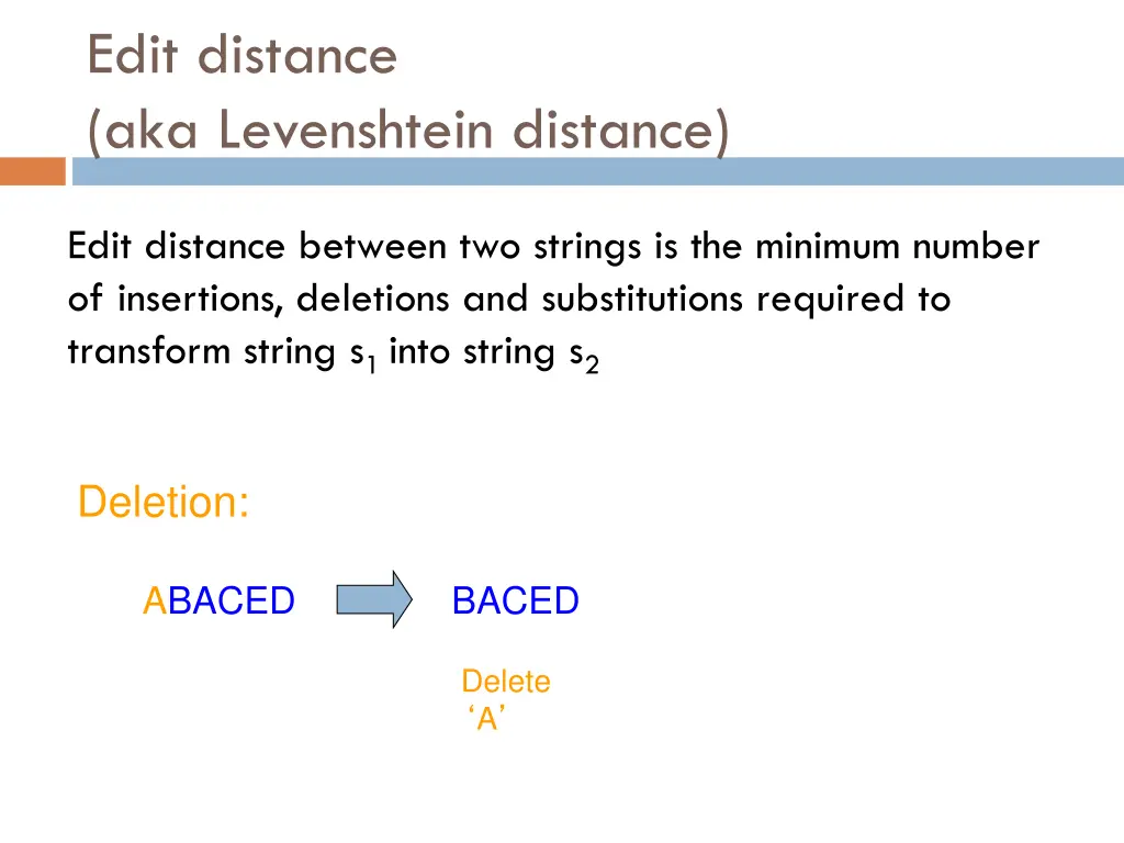 edit distance aka levenshtein distance 2
